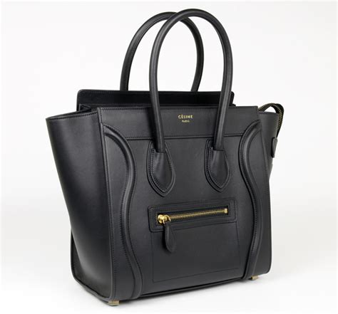 celine micro black smooth leather